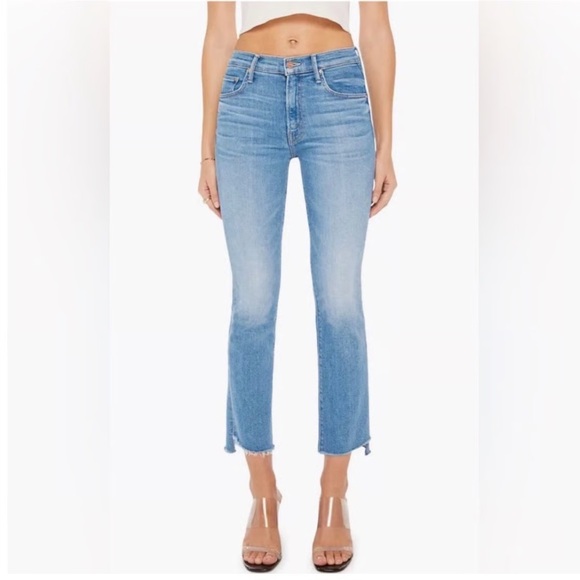 Mother Denim The Insider High Rise Crop Step Fray Bootcut Jeans 24 0 00 stretch - Picture 1 of 13